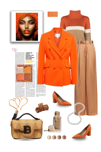 Orange and beige- Fashion set