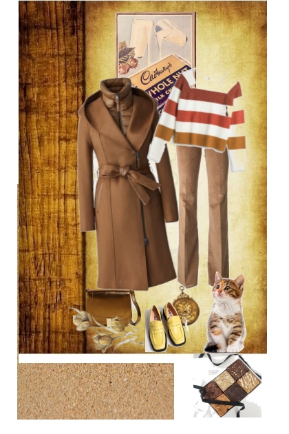 Brown coat- combinação de moda