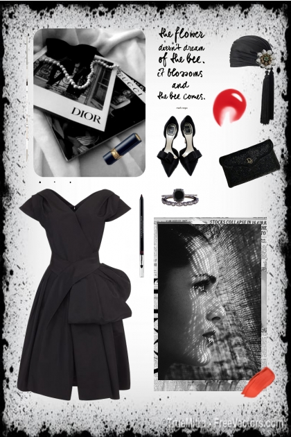 Dior Black dress- Modna kombinacija