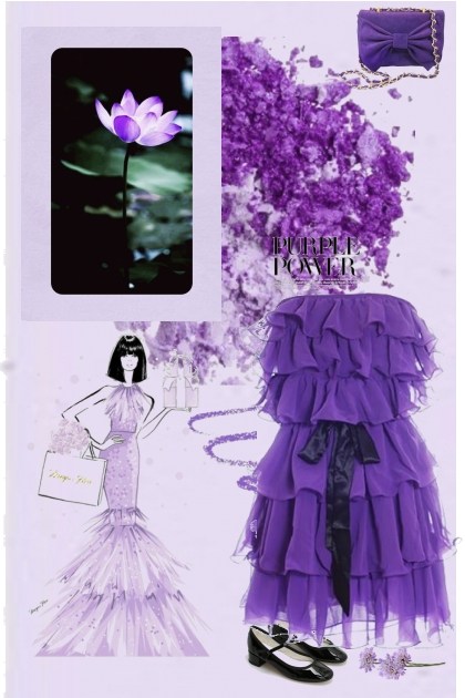 Purple dress- Combinazione di moda