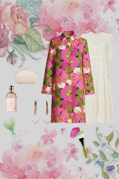 Flower coat for Spring- Modna kombinacija