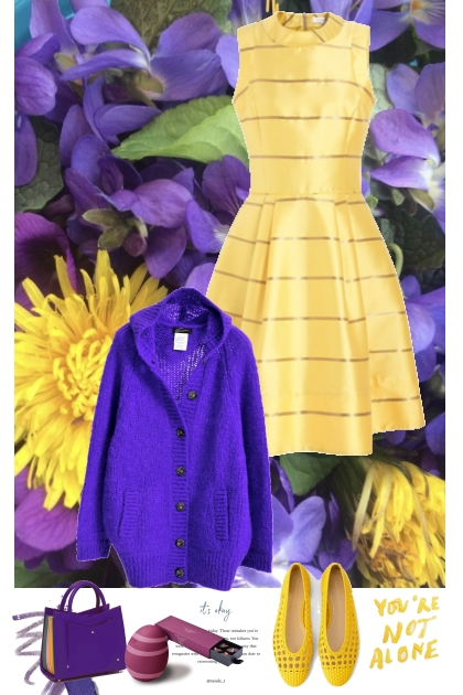 Purple and yellow- combinação de moda