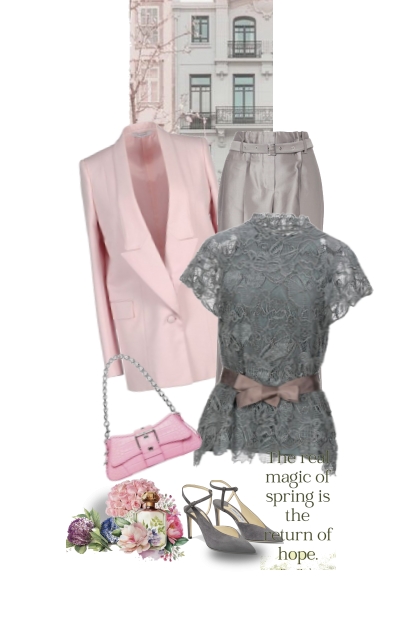 Grey and pink- Modekombination