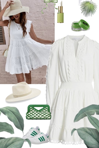 White and green- combinação de moda