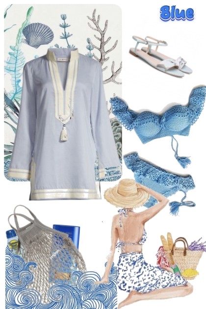 Blue Beach- combinação de moda