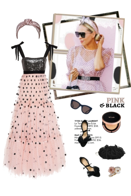 Pink black polka dot- Fashion set