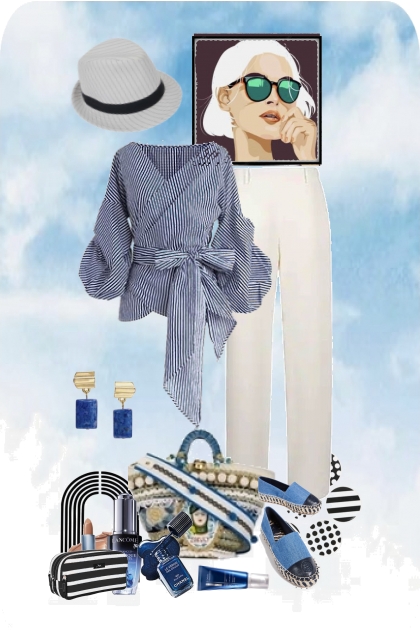 White and blue stripes - Fashion set