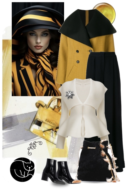 My black and yellow style- Modna kombinacija