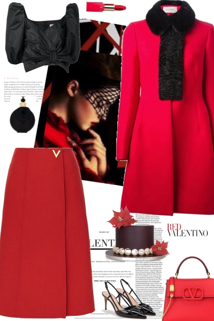 Rosso Valentino- combinação de moda