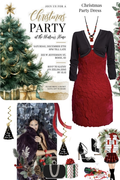 Christmas party dress- combinação de moda