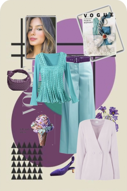 Purple and turquoise- Fashion set
