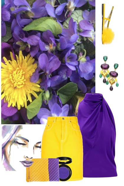 Summer purple and yellow- コーディネート