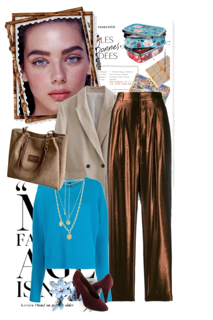 Brown meet turquoise- Fashion set