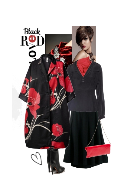 Love black and red- combinação de moda