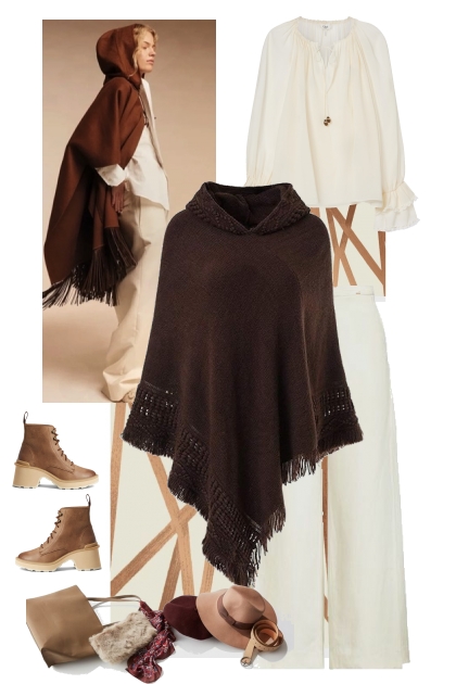 Brown cape- Combinazione di moda