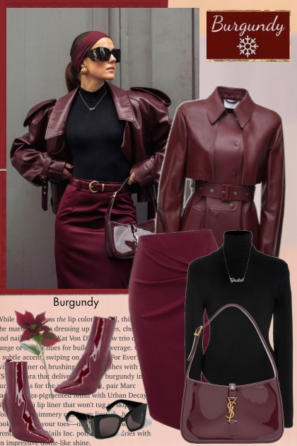 Burgundy- combinação de moda