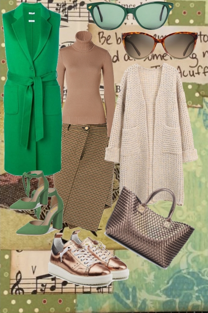 Song in green colors- Fashion set