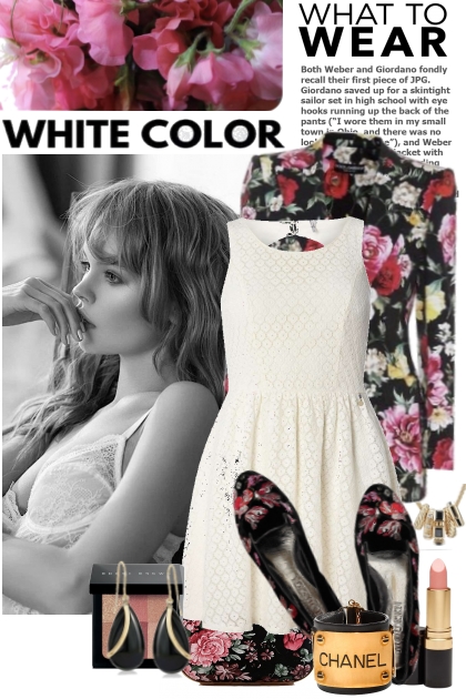 White & Florals- Combinazione di moda