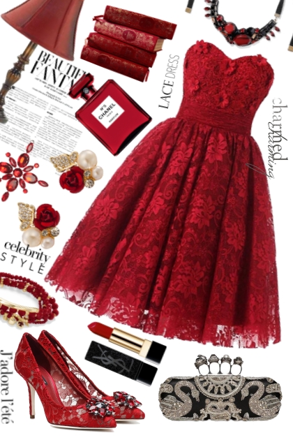 Bordo red lace- Fashion set