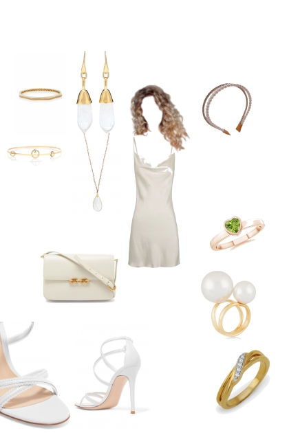 white and gold- combinação de moda