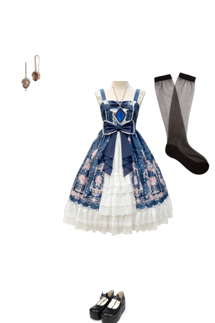 Aesthetic vintage blue outfit