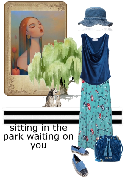 sitting in the park- Combinazione di moda