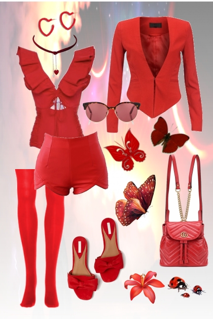 Full Red Summer Set- Combinazione di moda