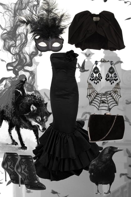 Black Gothic Set- Modna kombinacija