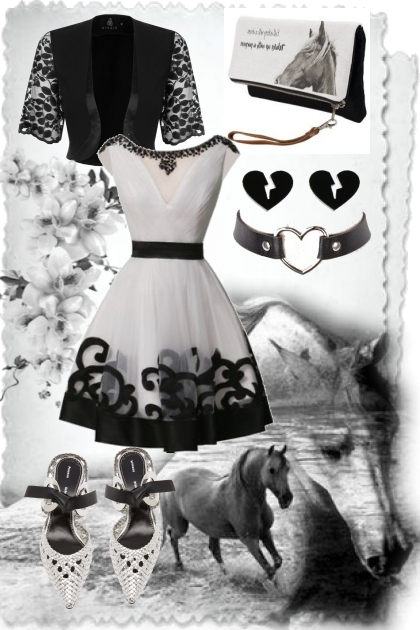 Black-White-Horse- Combinazione di moda