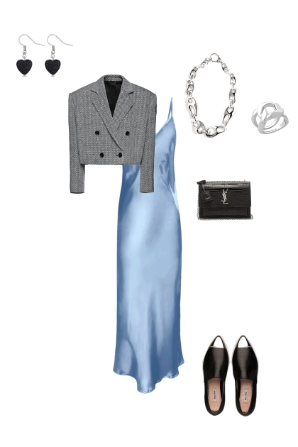 Blue dress 1- Combinazione di moda