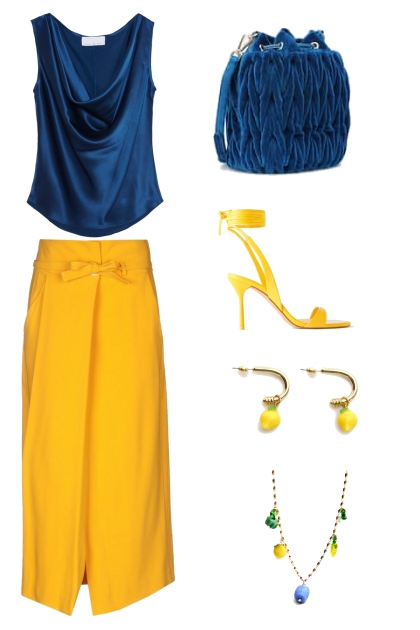 Split-Complementary - Yellow and Blue- Combinaciónde moda