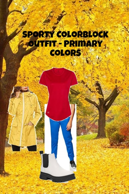 Sporty Colorblock Outfit - Primary Colors- Modna kombinacija
