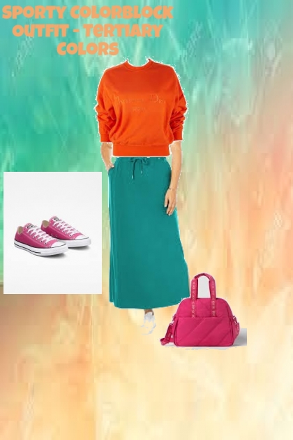 Sporty Color Block Outfit - Tertiary Colors- Fashion set
