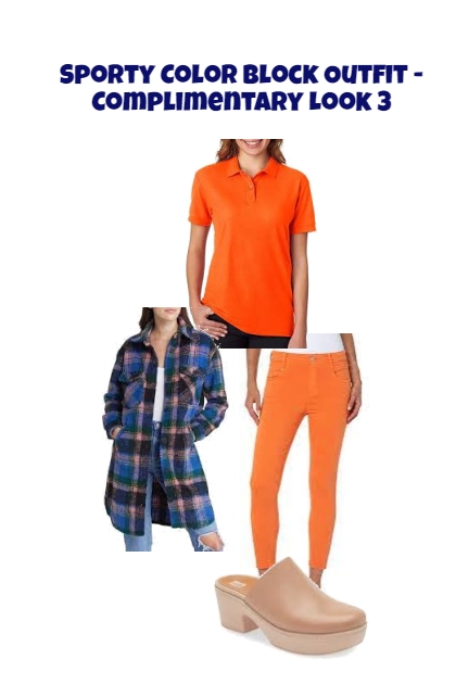 Sporty Color Block Outfit - Complimentary Colors 3- Fashion set