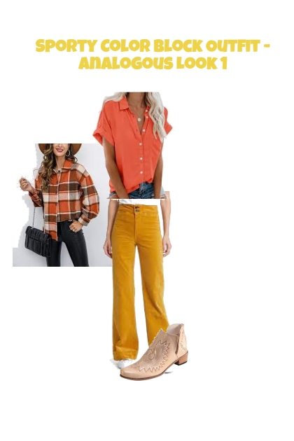 Sporty Color Block Outfit - Analogous Look 1- Fashion set