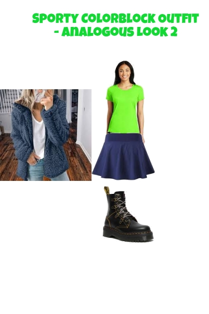 Sporty Colorblock Outfit - Analogous Look 2- Modna kombinacija