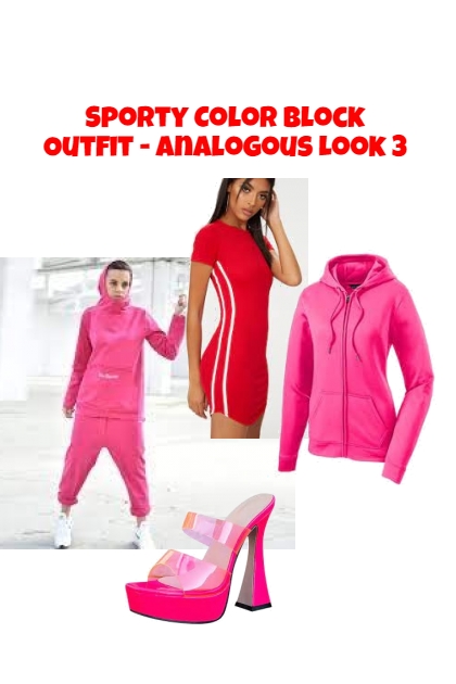 Sporty Color Block Outfit - Analogous Look 3- Модное сочетание