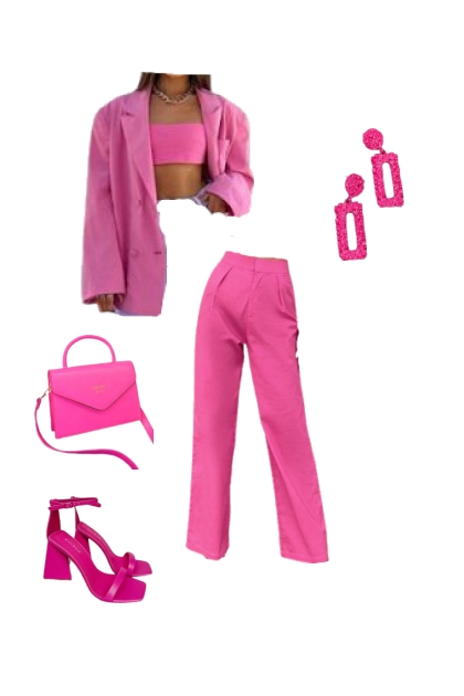 pink monochromatic- Combinazione di moda