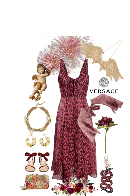 Versace dress- Modna kombinacija