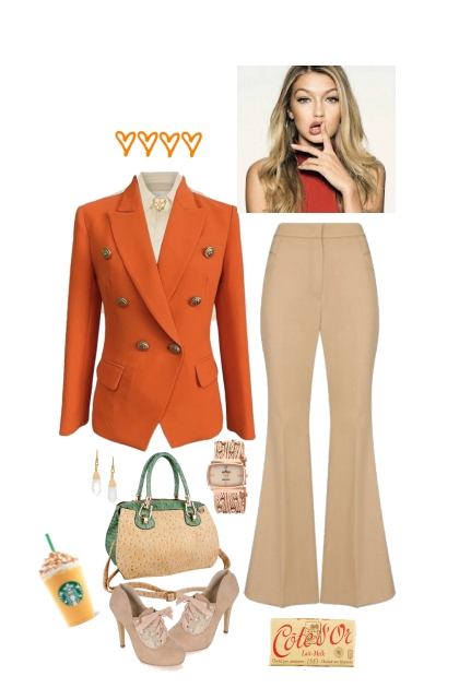 Orange jacket- Modna kombinacija