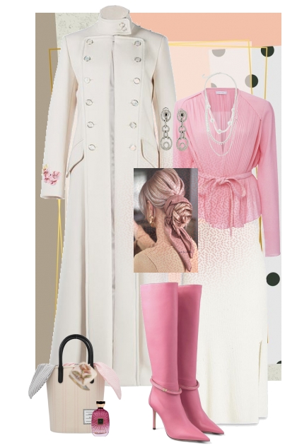 Cream and pink- Fashion set