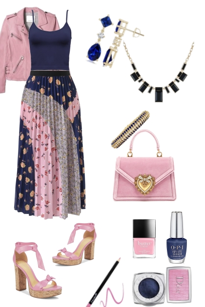 Navy and Pink- combinação de moda
