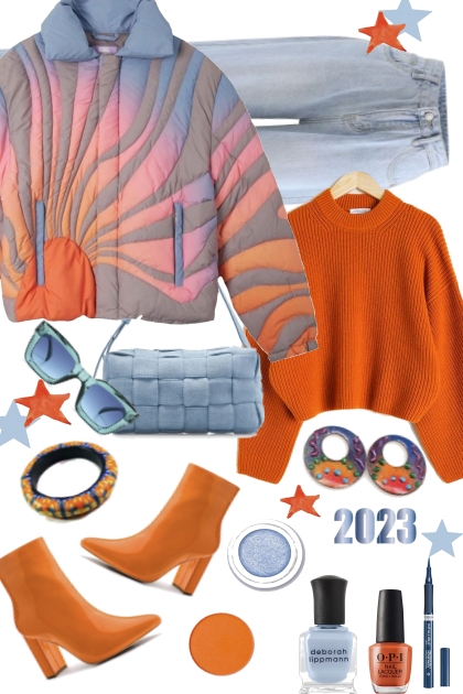 Orange and Blue- Fashion set