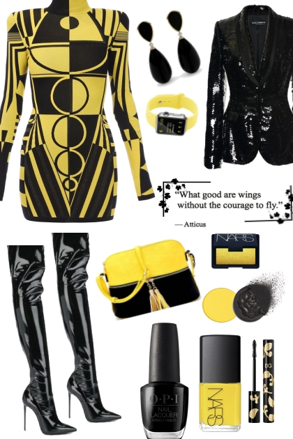 Modern Black And Yellow- Modekombination