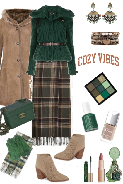 Cozy Green Sweater- combinação de moda