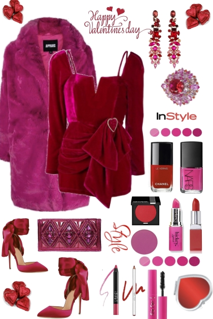 Magenta And RedValentines- combinação de moda