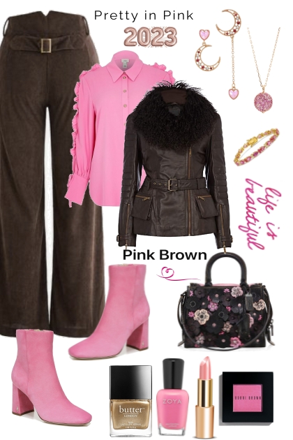Pink and Brown- Modna kombinacija