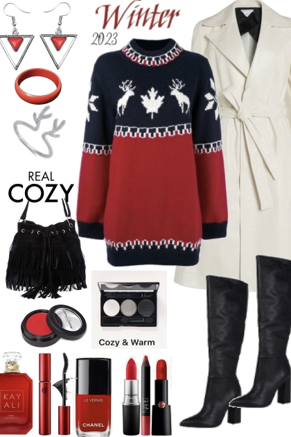 Winter Sweater Dress- Fashion set