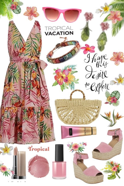 Tropical  Dress 2- combinação de moda