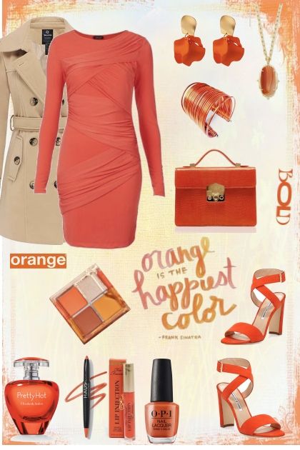Orange Dress 1- Combinaciónde moda